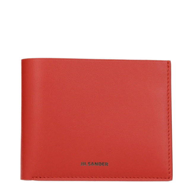 Jil Sander Red Leather Wallets Jil Sander