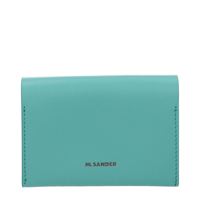 Jil Sander Green Leather Cardholders Jil Sander