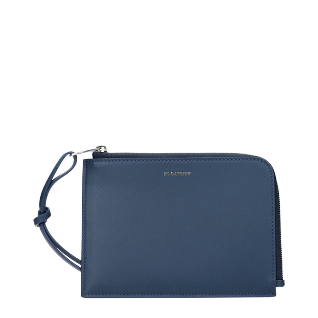 Jil Sander Blue Leather Wallets Jil Sander