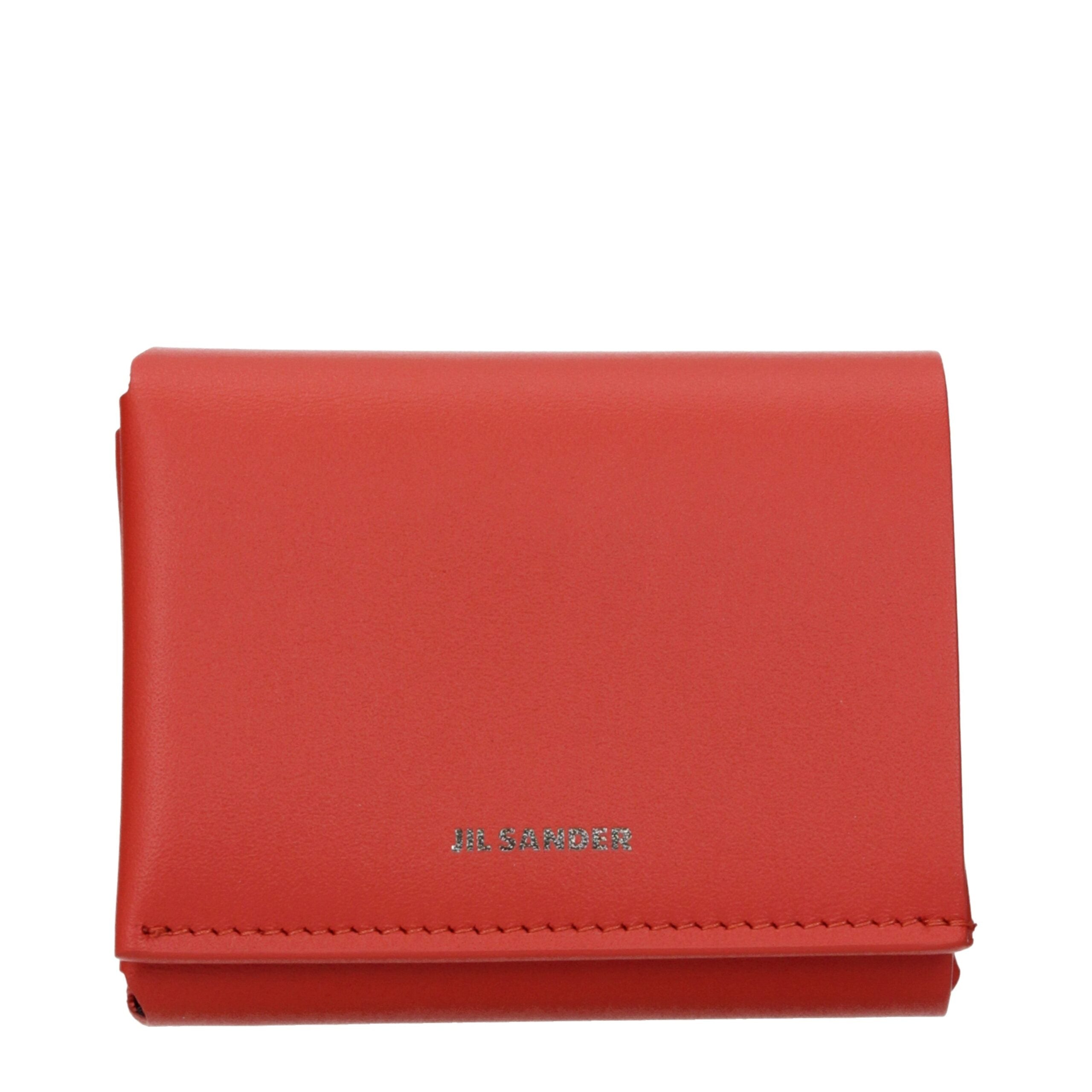 Jil Sander Red Leather Wallets Jil Sander
