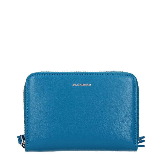 Jil Sander Blue Leather Wallets Jil Sander