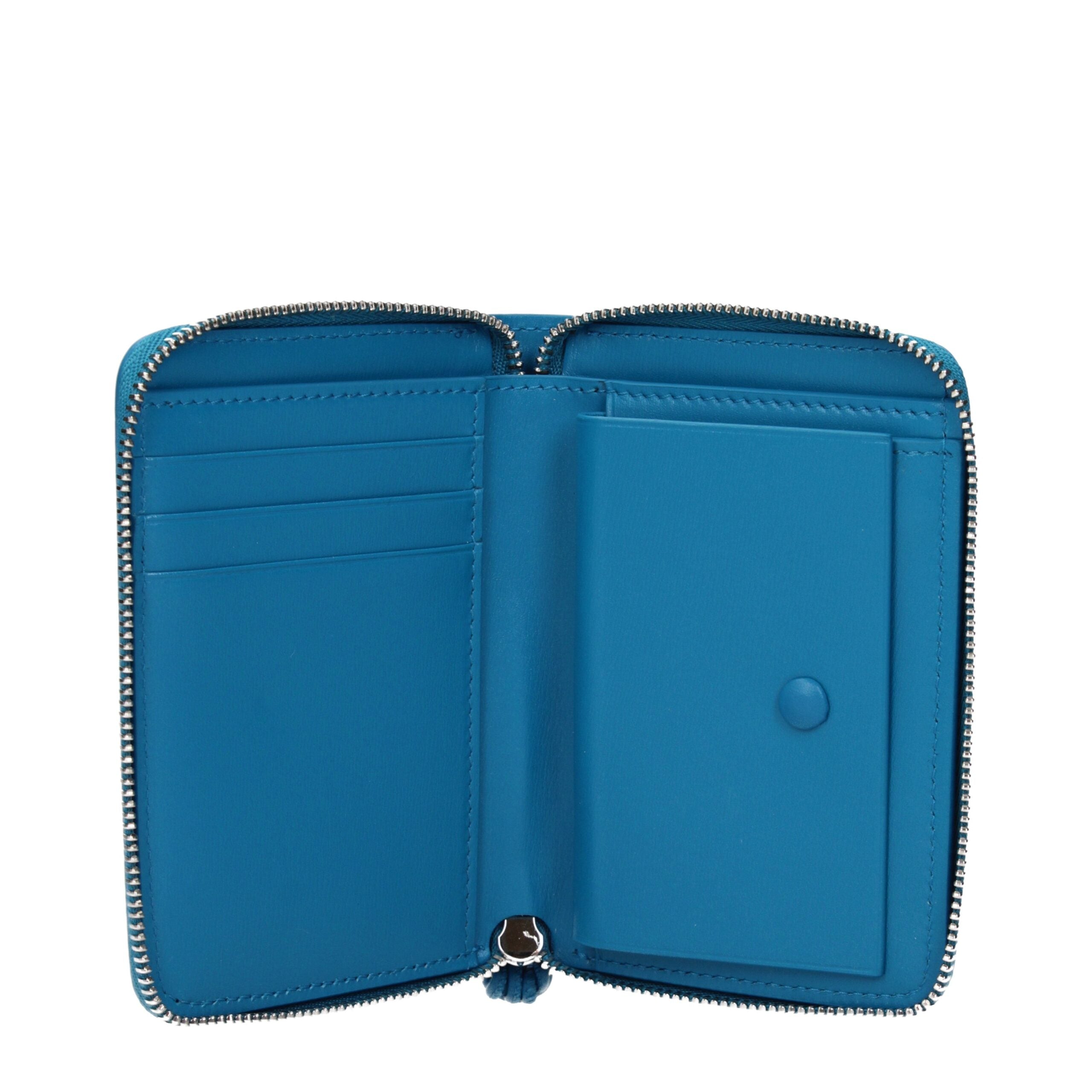 Jil Sander Blue Leather Wallets Jil Sander