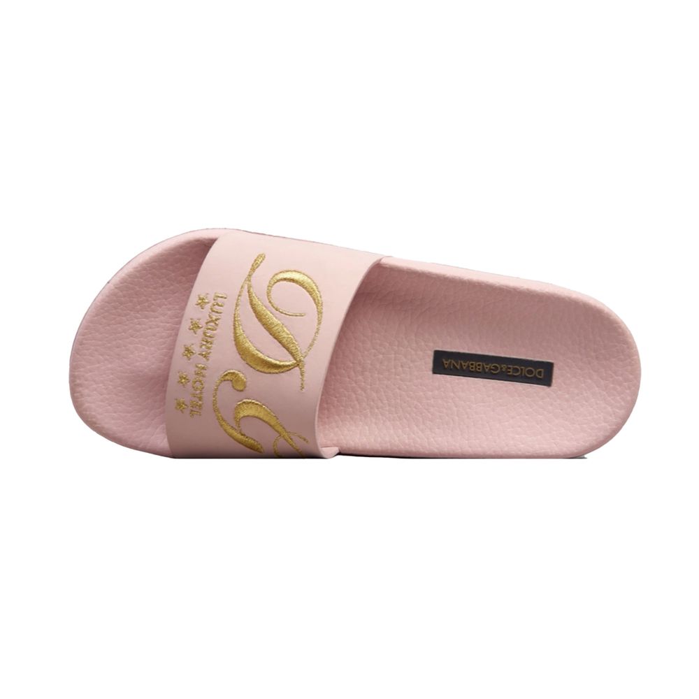 Dolce & Gabbana Pink Leather Slide Dolce & Gabbana