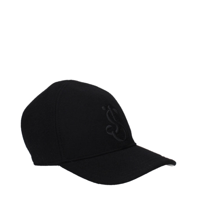 Jil Sander Black Cashmere Caps (Baseball Hat) Jil Sander