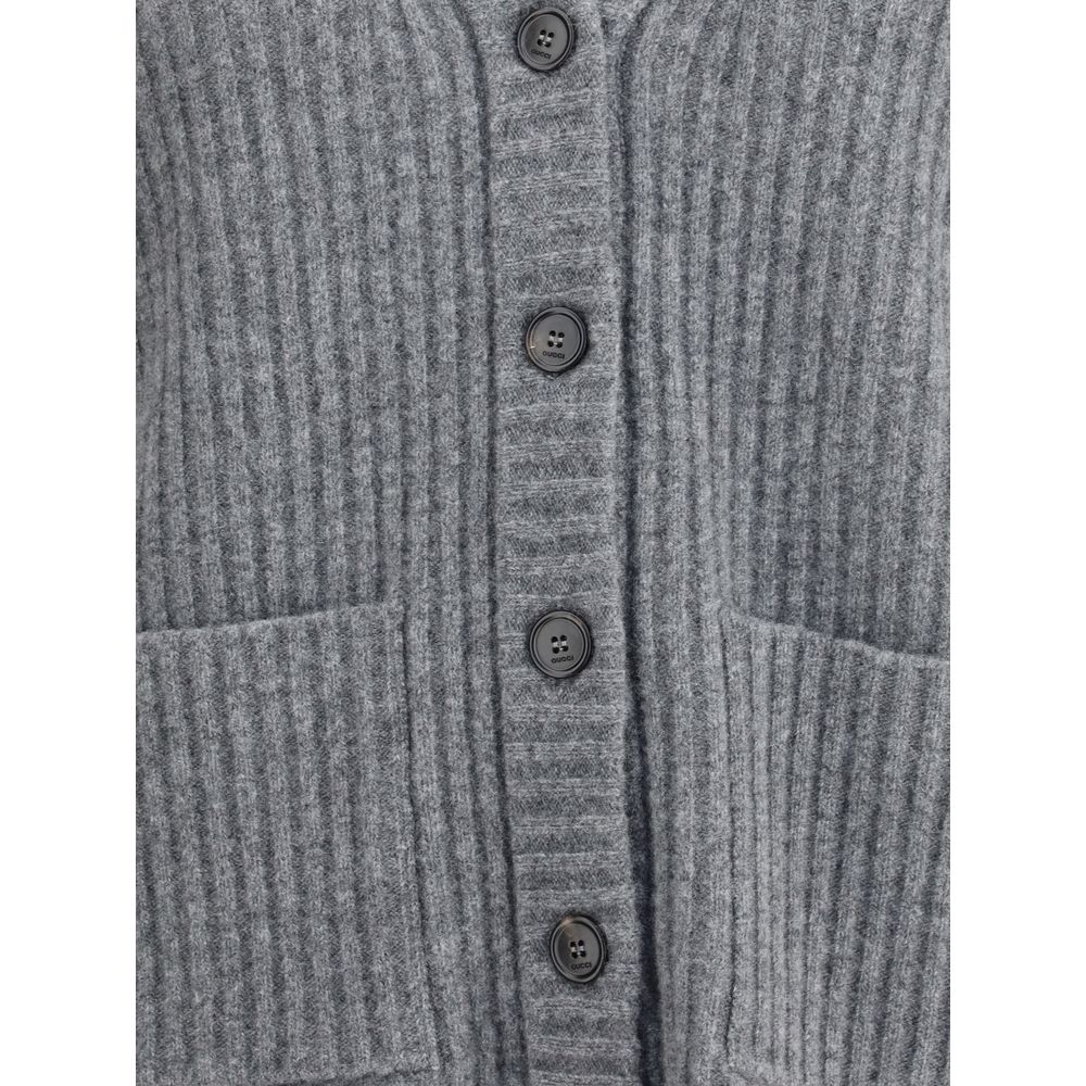 Gucci Ribbed Knit Wool Cardigan Gucci