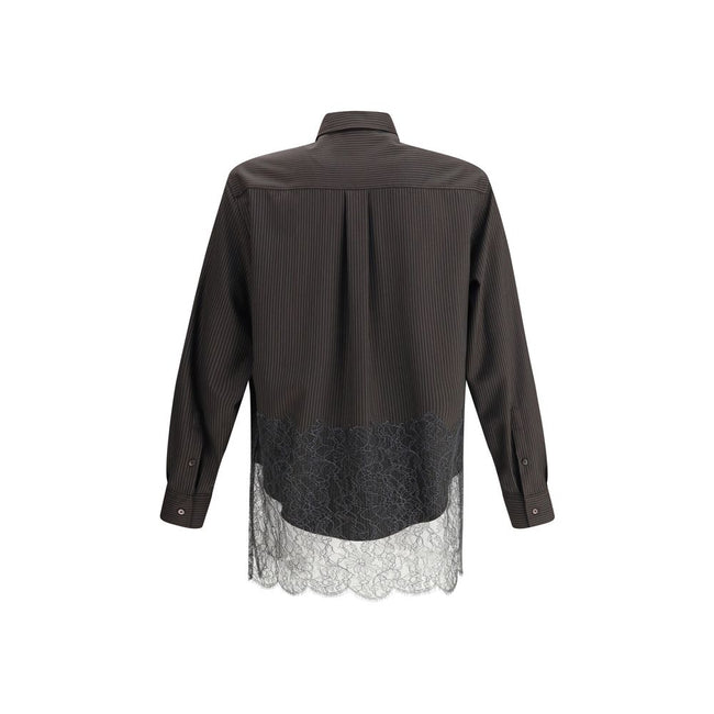 Fendi Pinstripe Wool and Lace Shirt Fendi
