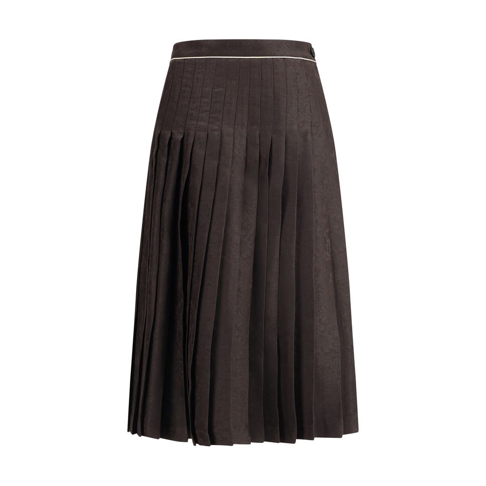 Burberry Sunflower Pleated Silk Skirt Burberry
