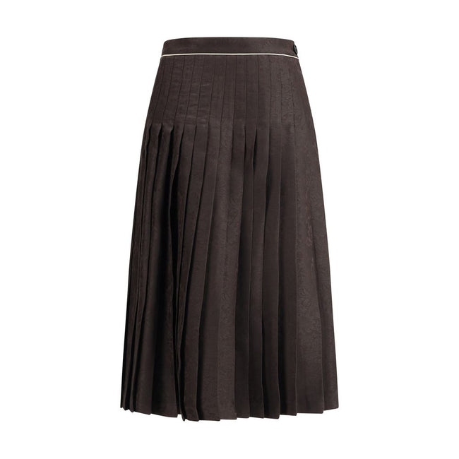 Burberry Sunflower Pleated Silk Skirt Burberry