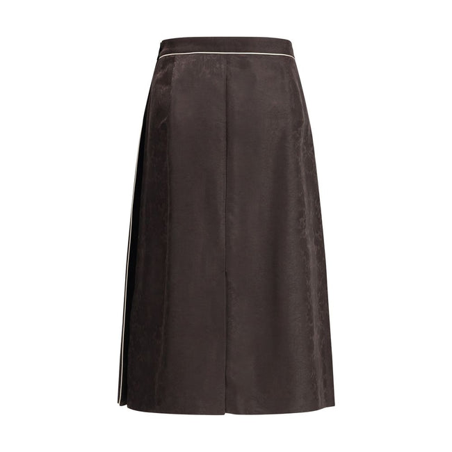 Burberry Sunflower Pleated Silk Skirt Burberry