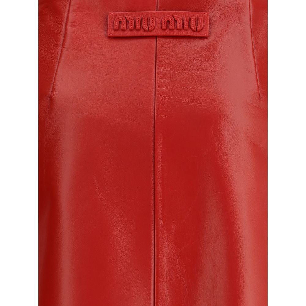 Miu Miu Nappa Leather Skirt Miu Miu