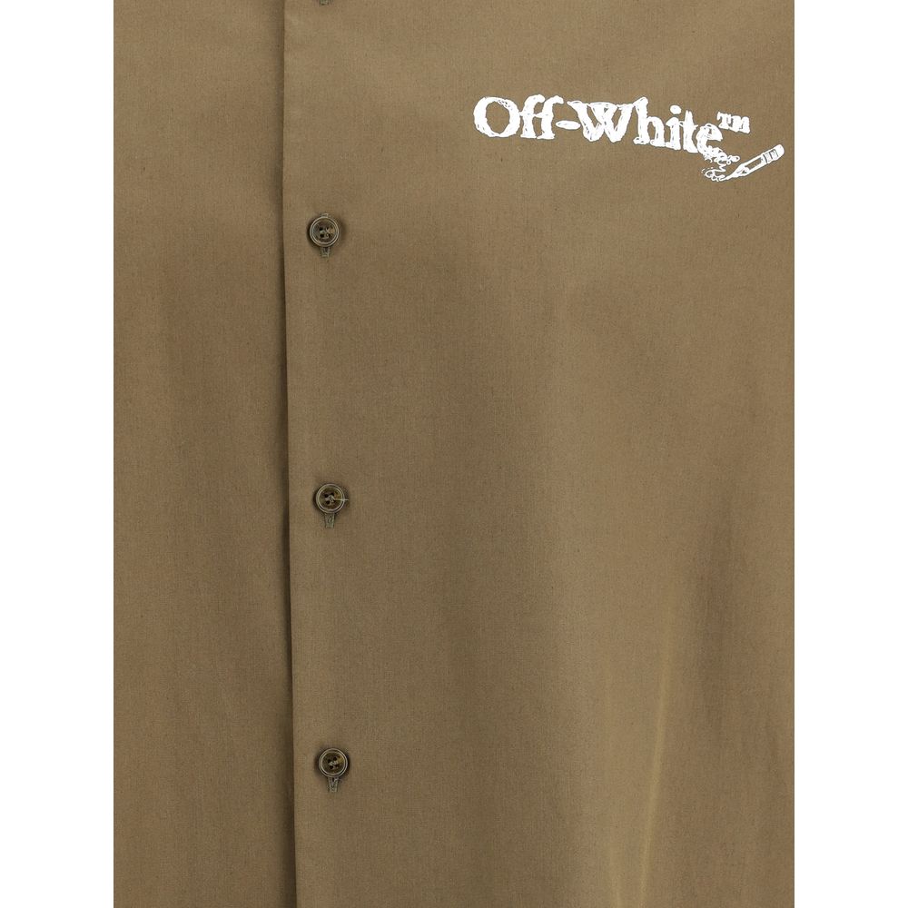 Off-White Bowling Shirt in Poplin Off-White