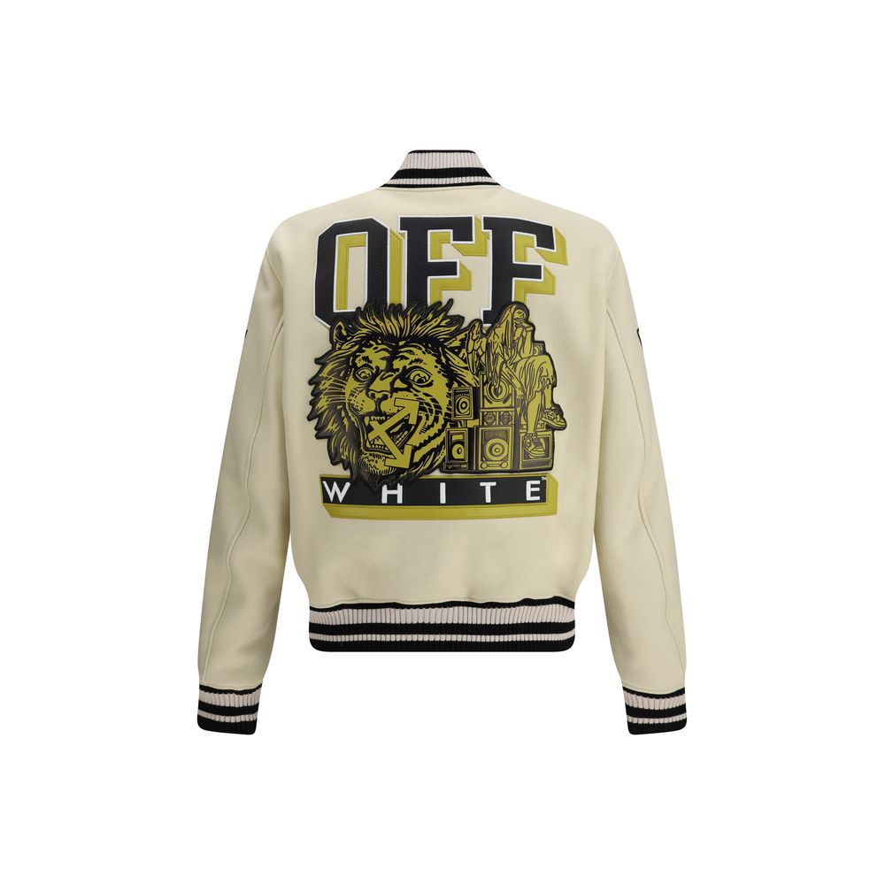 Off-White Lion Wool Varsity Jacket Off-White