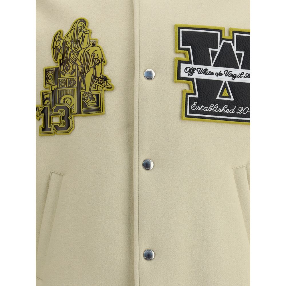 Off-White Lion Wool Varsity Jacket Off-White