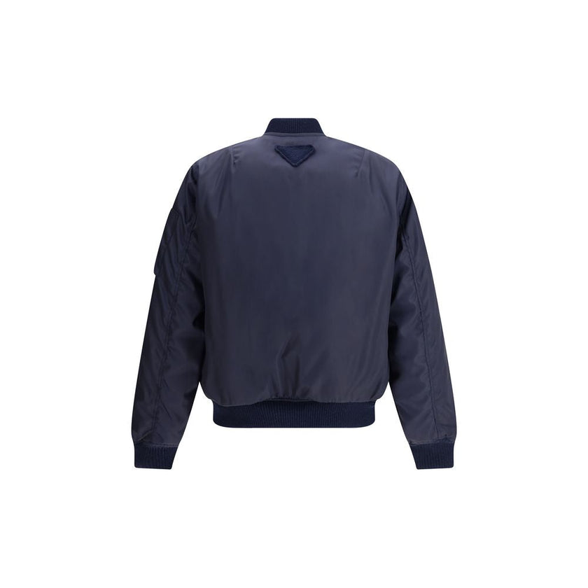 Prada Blue Recycled Polyamide Bomber Prada