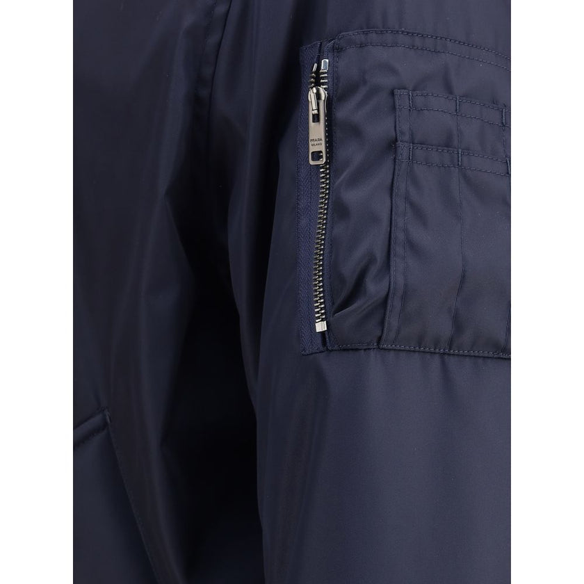 Prada Blue Recycled Polyamide Bomber Prada