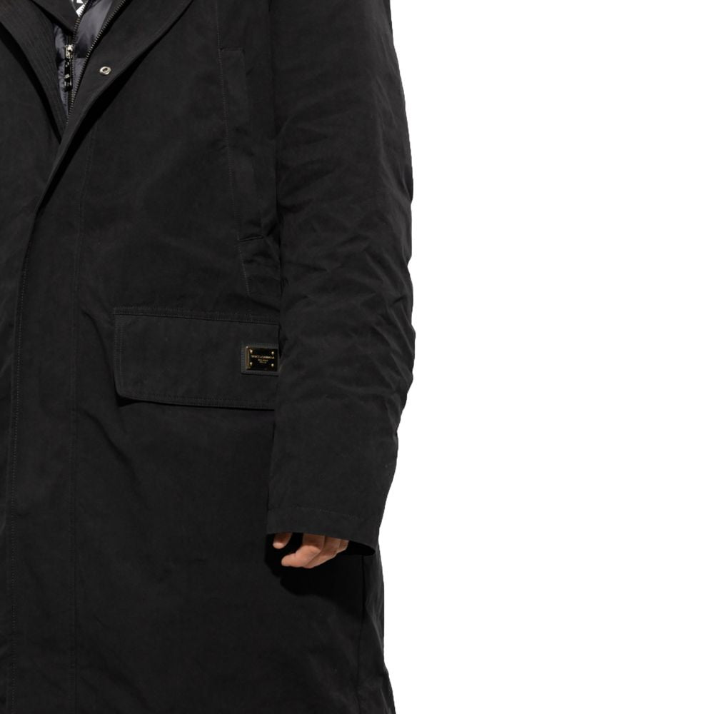 Dolce & Gabbana Black Cotton Jackets & Coat Dolce & Gabbana