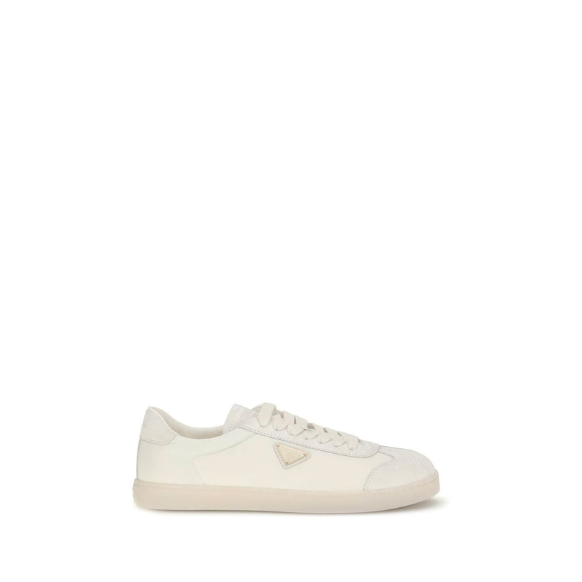 Prada Cream Leather Low Top Sneakers Prada