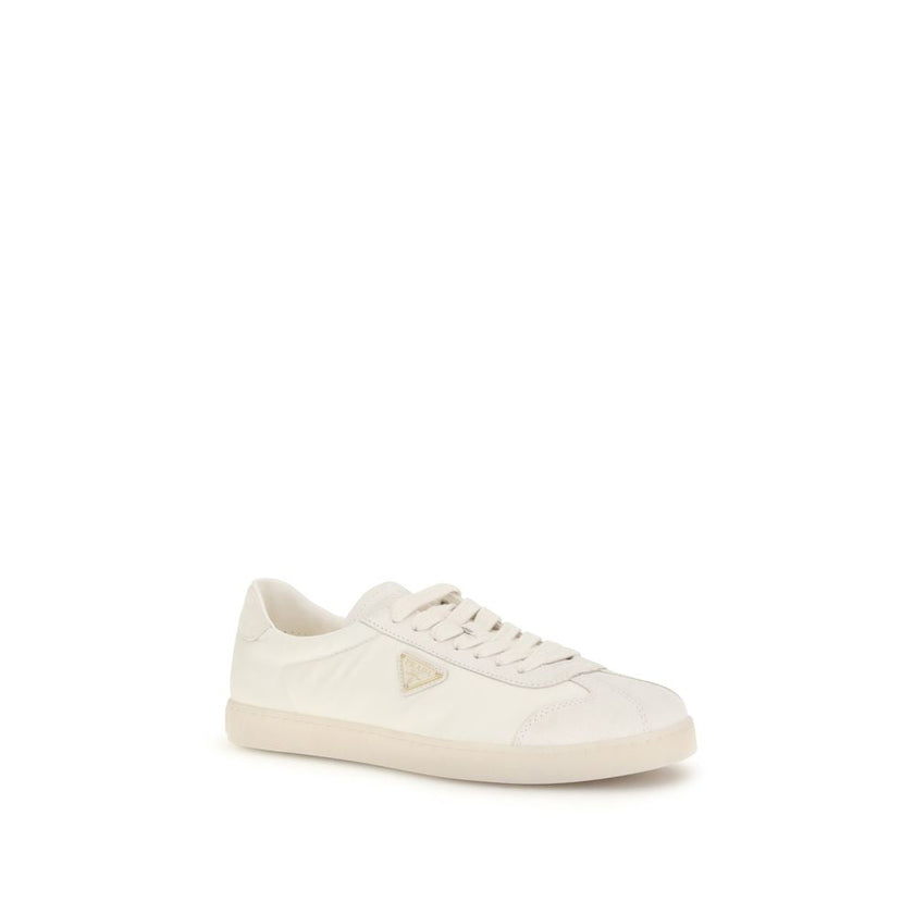 Prada Cream Leather Low Top Sneakers Prada