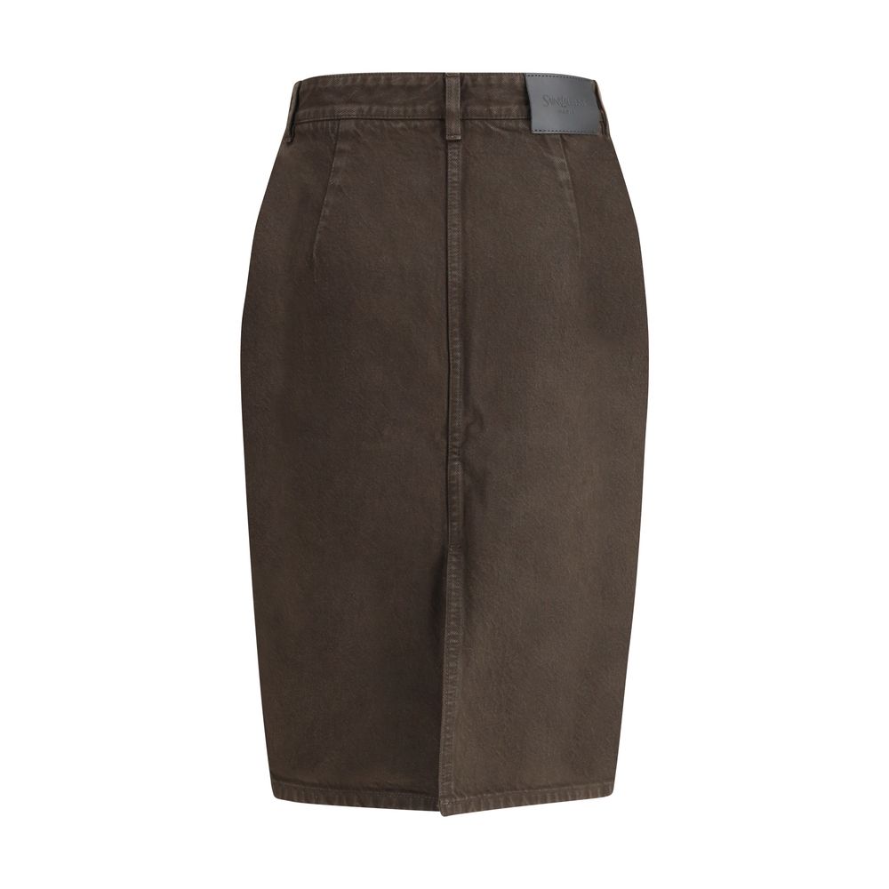 Saint Laurent Denim Pencil Skirt Saint Laurent