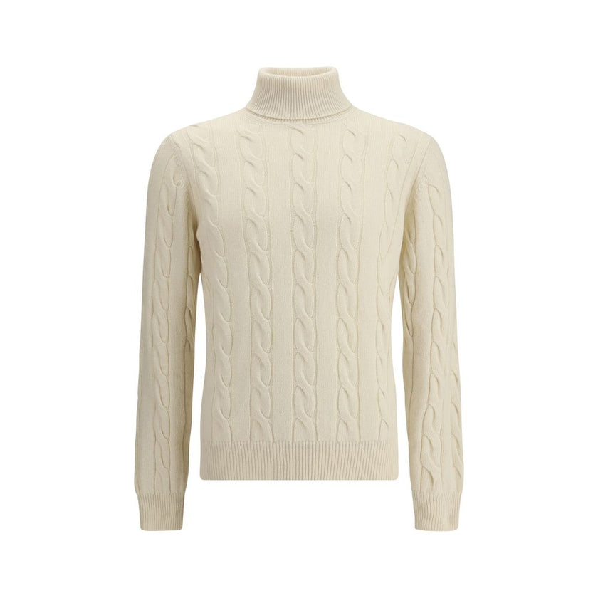 Aragona Cashmere White Cashmere Turtleneck Aragona Cashmere