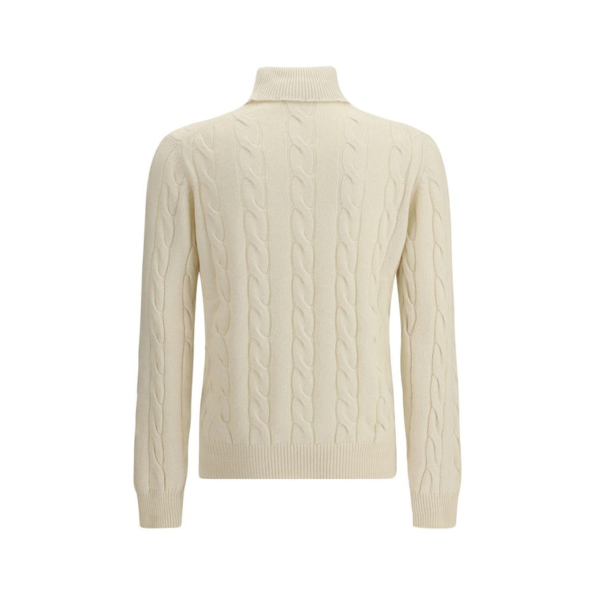 Aragona Cashmere White Cashmere Turtleneck Aragona Cashmere