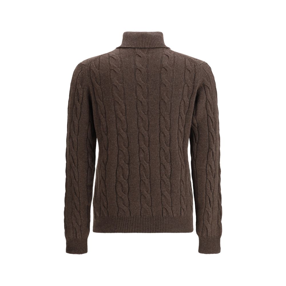 Aragona Cashmere Braided Turtleneck Sweater Aragona Cashmere