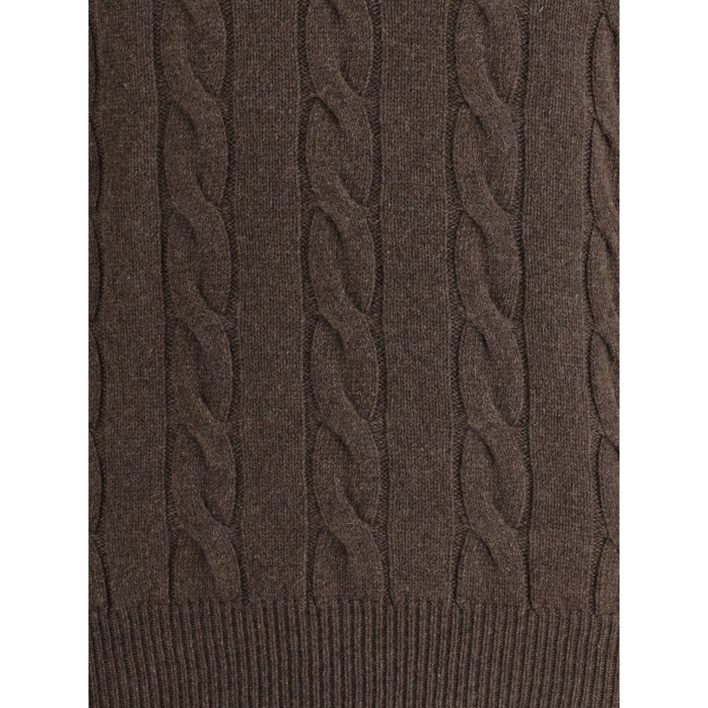 Aragona Cashmere Braided Turtleneck Sweater Aragona Cashmere