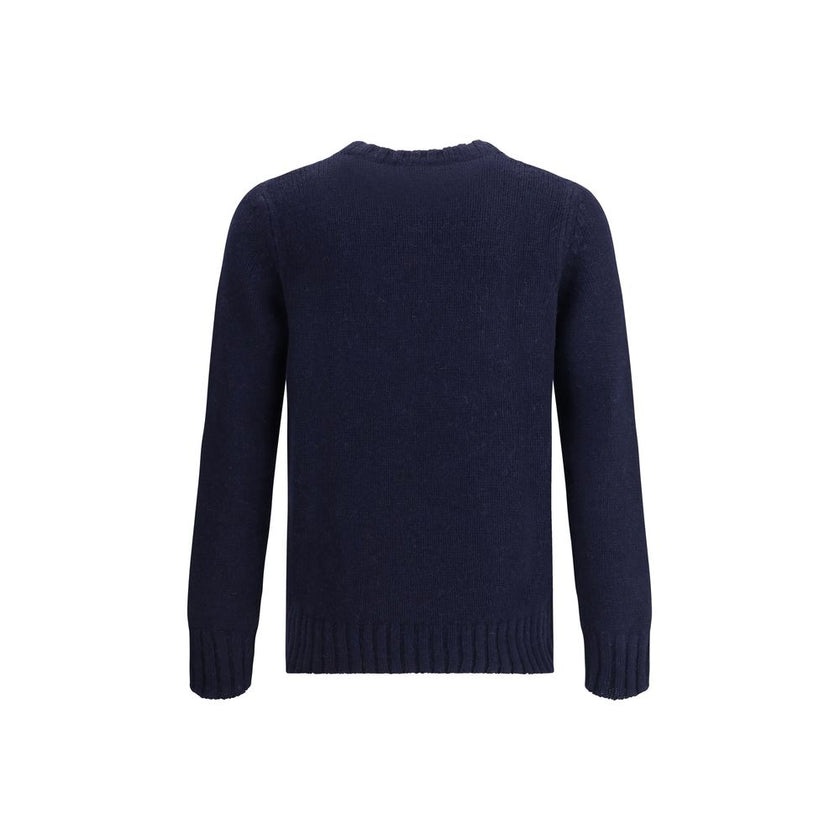 Aragona Cashmere Blue Merino Wool Sweatshirt Aragona Cashmere