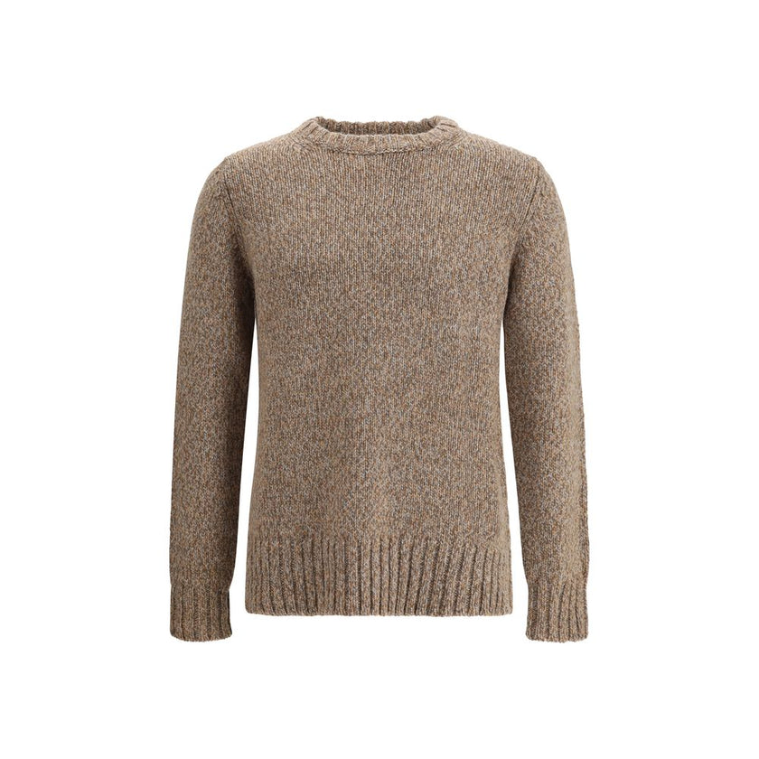 Aragona Cashmere Brown Merino Wool Sweatshirt Aragona Cashmere