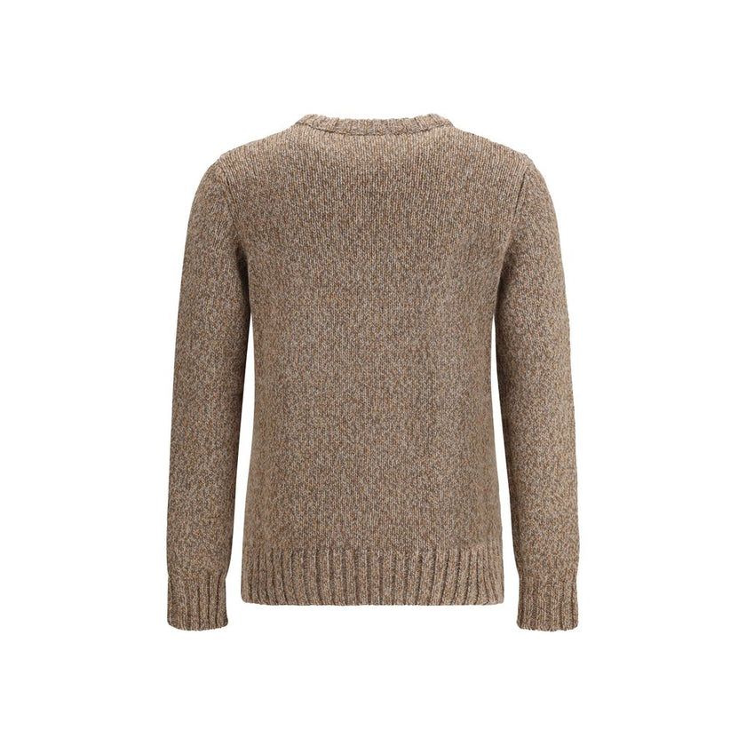 Aragona Cashmere Brown Merino Wool Sweatshirt Aragona Cashmere