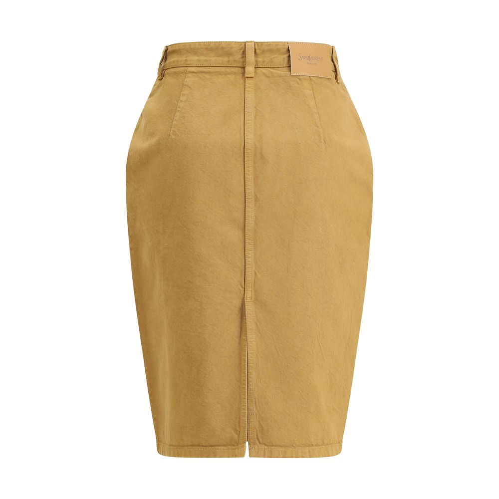 Saint Laurent Denim Pencil Skirt Saint Laurent