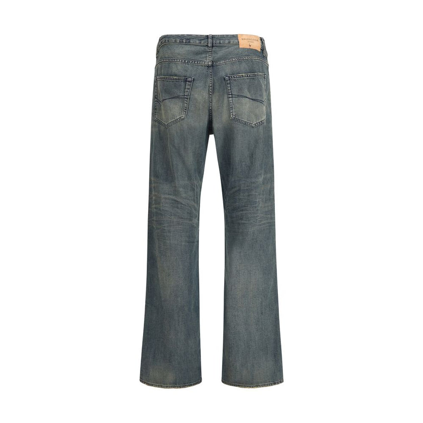 Balenciaga Blue Cotton Relaxed Fit Jeans Balenciaga