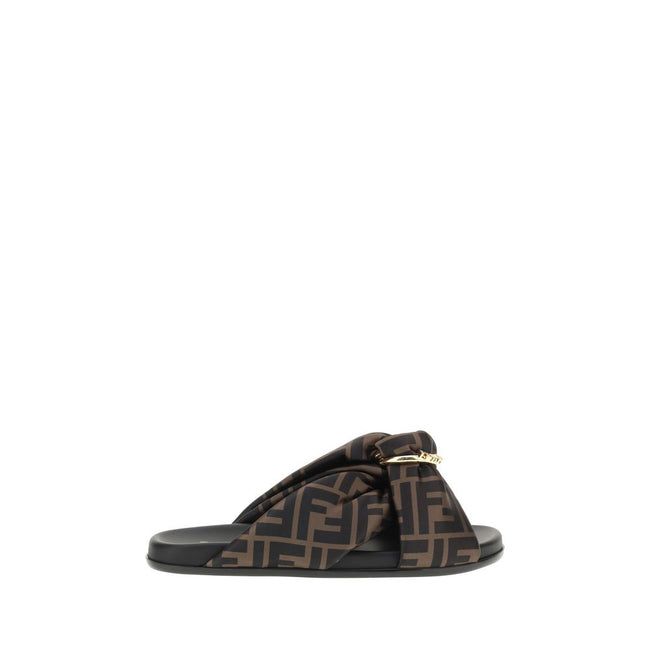 Fendi Satin Slide Sandals Fendi