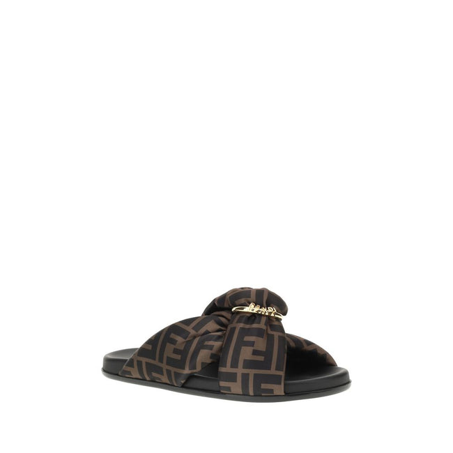 Fendi Satin Slide Sandals Fendi