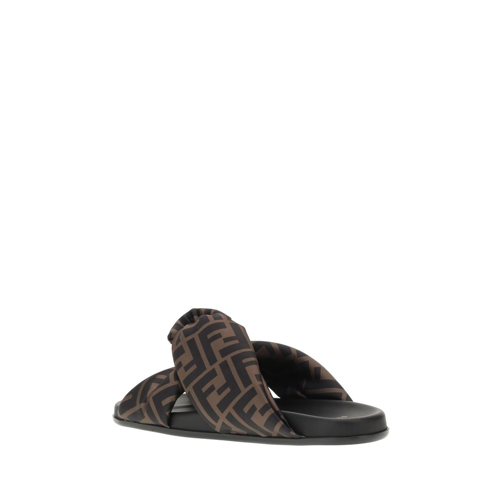 Fendi Satin Slide Sandals Fendi
