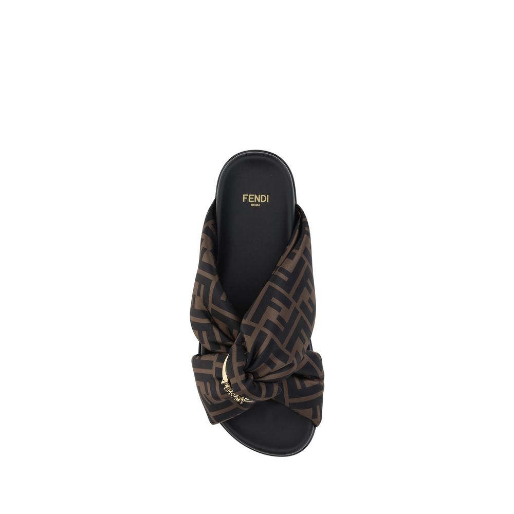 Fendi Satin Slide Sandals Fendi