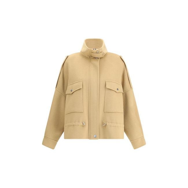 PINKO Double Wool-blend fabric Caban with high collar PINKO