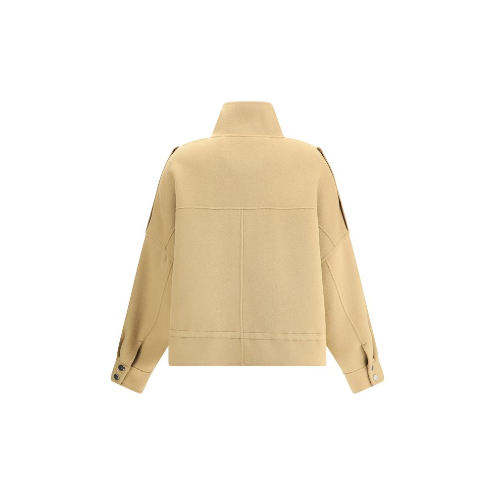 PINKO Double Wool-blend fabric Caban with high collar PINKO