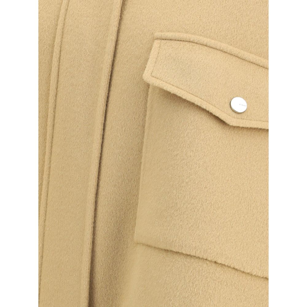 PINKO Double Wool-blend fabric Caban with high collar PINKO