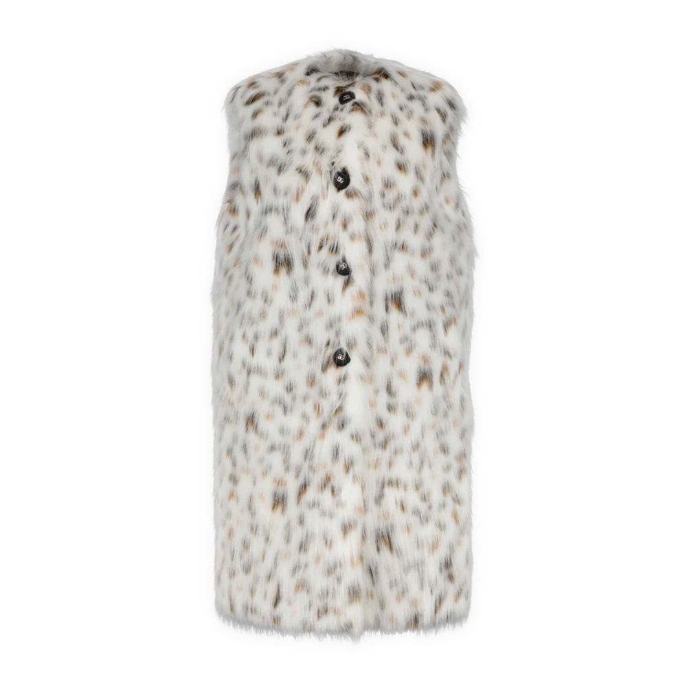 Dolce & Gabbana White Marabou Jackets & Coat Dolce & Gabbana