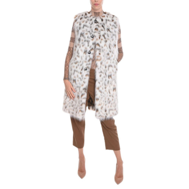 Dolce & Gabbana White Marabou Jackets & Coat Dolce & Gabbana