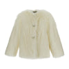 Dolce & Gabbana White Modacrylic Jackets & Coat Dolce & Gabbana