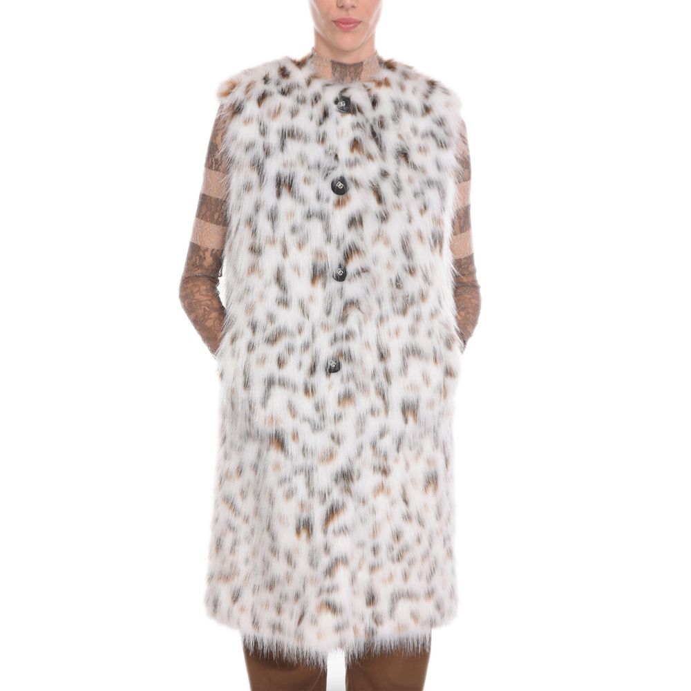 Dolce & Gabbana White Marabou Jackets & Coat Dolce & Gabbana