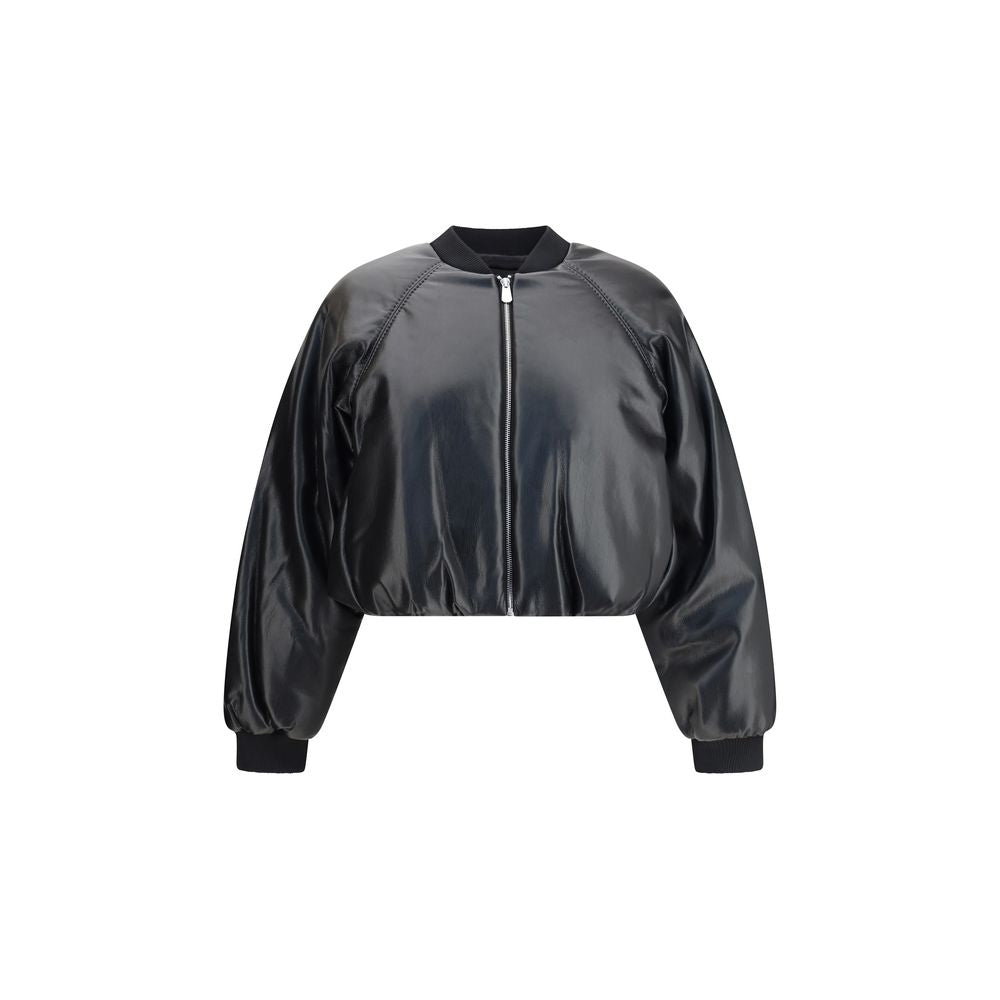 PINKO Cropped bomber with a leather-effect PINKO
