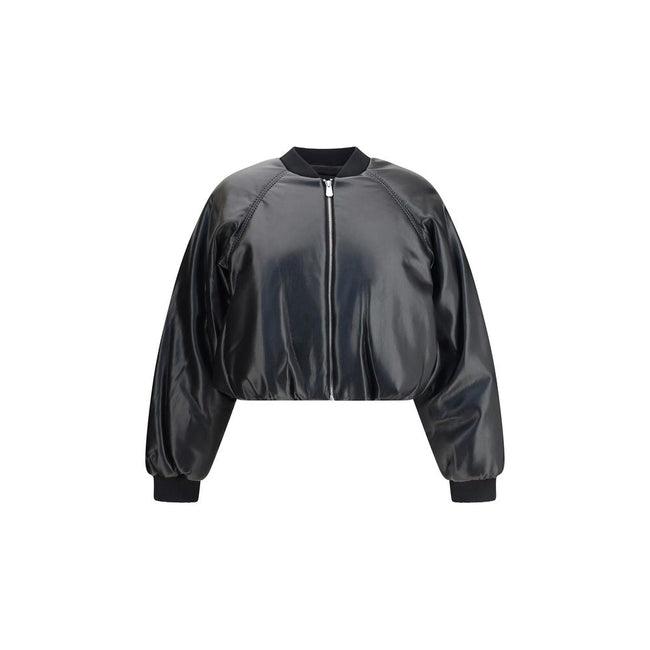 PINKO Cropped bomber with a leather-effect PINKO