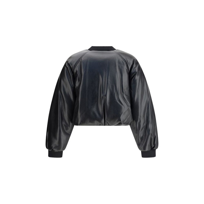 PINKO Cropped bomber with a leather-effect PINKO