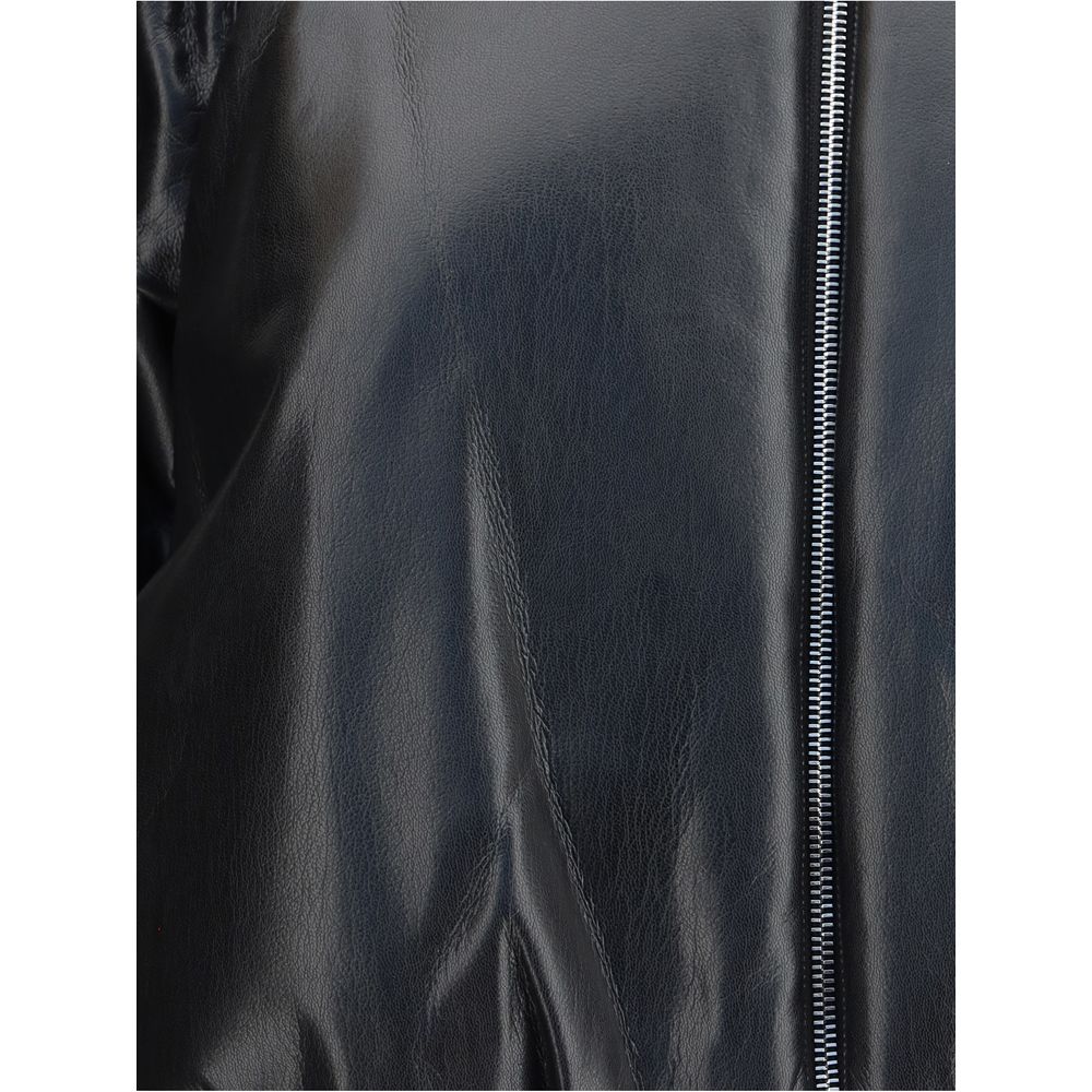 PINKO Cropped bomber with a leather-effect PINKO