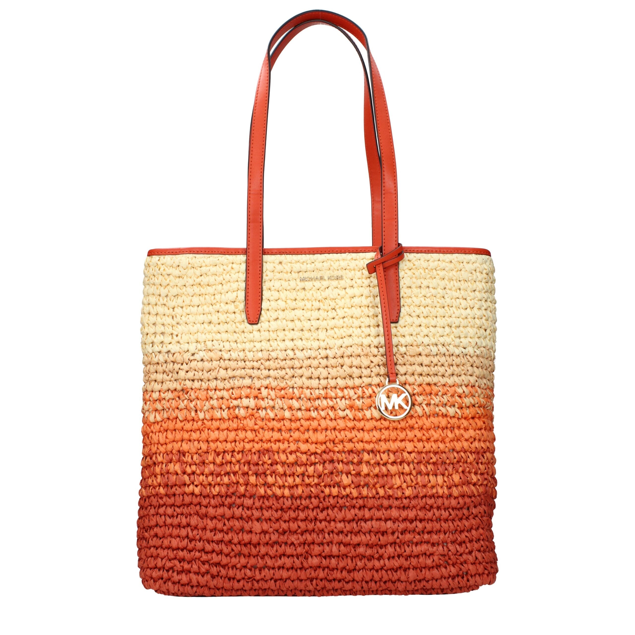 Michael Kors Orange Raffia Shoulder Bags Michael Kors