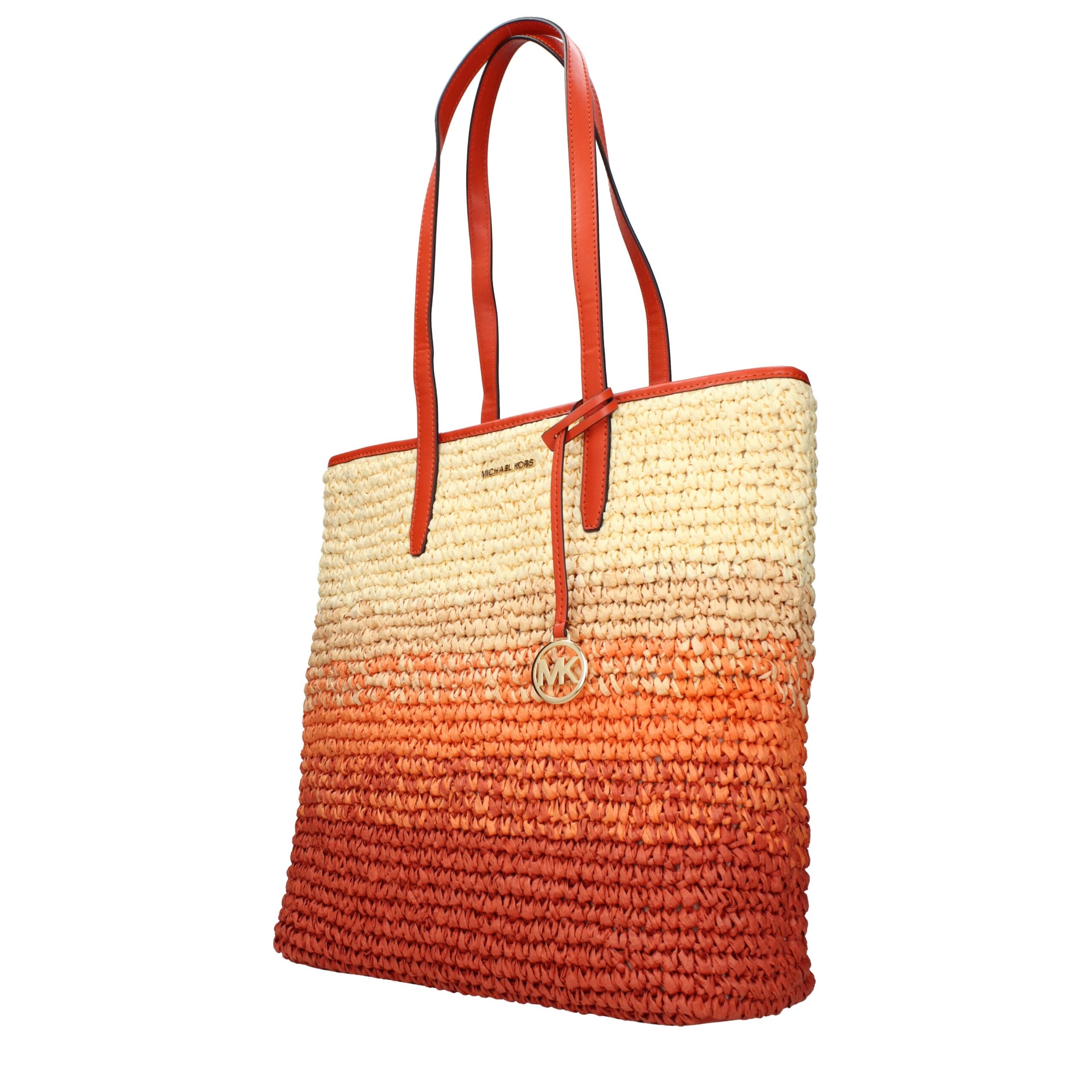 Michael Kors Orange Raffia Shoulder Bags Michael Kors