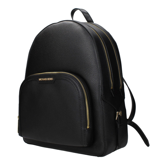 Michael Kors Black Leather Backpacks Michael Kors